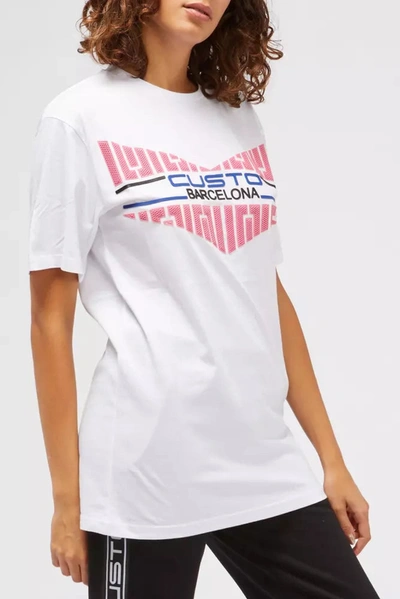 Shop Custo Barcelona Chic Oversized Front Print Women's Tee In White