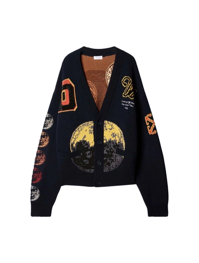 Shop Off-white Cardigan Moon Phase In Multicolour