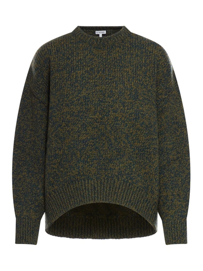 Shop Loewe Trompe L`oeil Sweater In Wool In Green