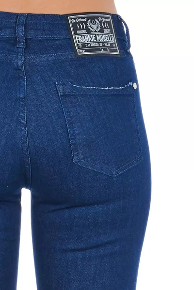 Shop Frankie Morello Blue Cotton Jeans &amp; Women's Pant