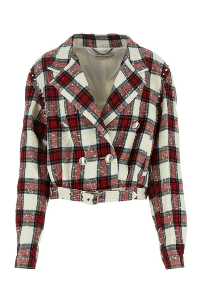 Shop Alessandra Rich Jackets In Checked