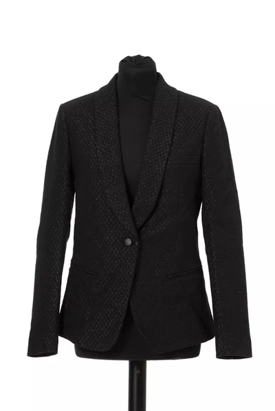 Shop Jacob Cohen Elegant Slim Cut Fabric Jacket With Lurex Women's Details In Black