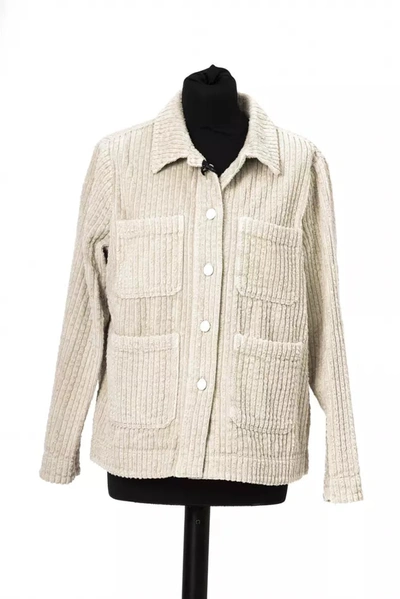 Shop Jacob Cohen Elegant Wide Ribbed Cotton Women's Jacket In White