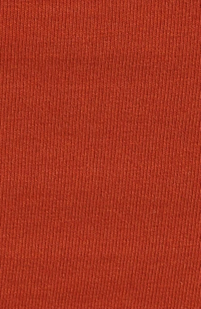 Vince Square Neck Long Sleeve Stretch Cotton Knit Top In Rust Amber