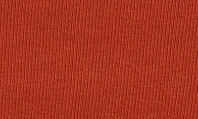 Vince Square Neck Long Sleeve Stretch Cotton Knit Top In Rust Amber