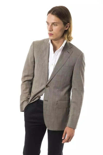 Shop Uominitaliani Elegant Gray Wool Two-button Men's Blazer