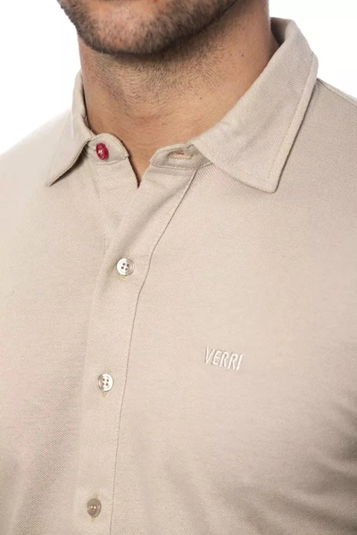 Shop Verri Elegant Beige Regular Fit Cotton Men's Shirt
