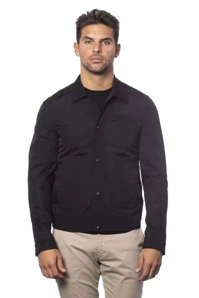 Shop Verri Sleek Black Cotton Blend Bomber Men's Jacket
