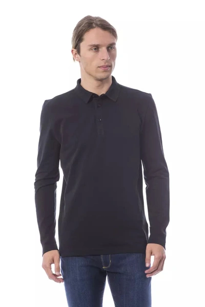 Shop Verri Elegant Embroidered Long Sleeve Polo Men's Shirt In Black