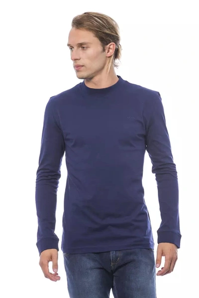 Shop Verri Elegant Crew Neck Cotton Men's Sweater In Blue