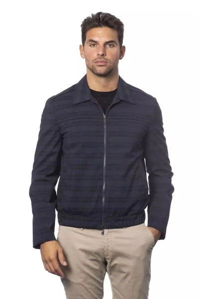Shop Verri Elegant Blue Wool Bomber Men's Jacket