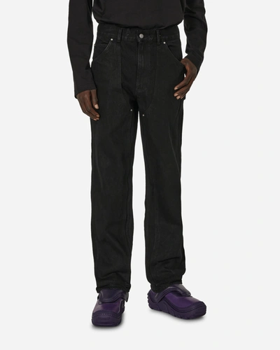 Unaffected Double Knee Denim Pants In Black