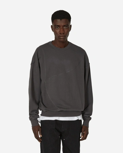 Shop Unaffected Reverse Panel Crewneck Sweatshirt Charcoal In Grey