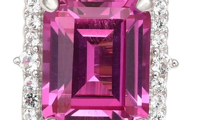 Shop Suzy Levian Sterling Silver Sapphire Drop Earrings In Pink