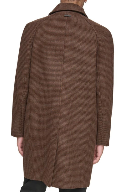 Andrew Marc Rennell Wool Blend Coat In Brown Houndstooth