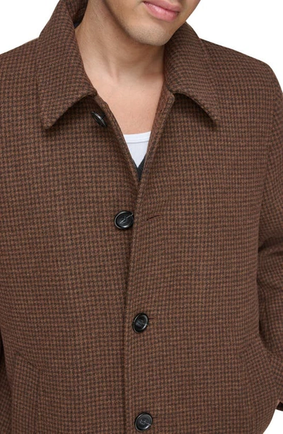 Andrew Marc Rennell Wool Blend Coat In Brown Houndstooth