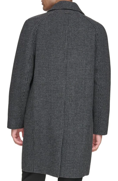 Andrew Marc Rennell Wool Blend Coat In Charcoal Houndstooth