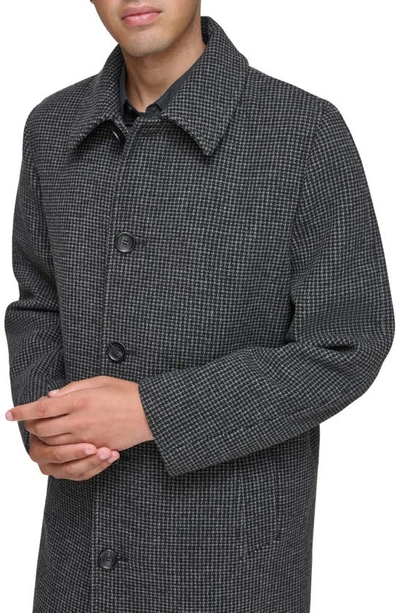 Andrew Marc Rennell Wool Blend Coat In Charcoal Houndstooth