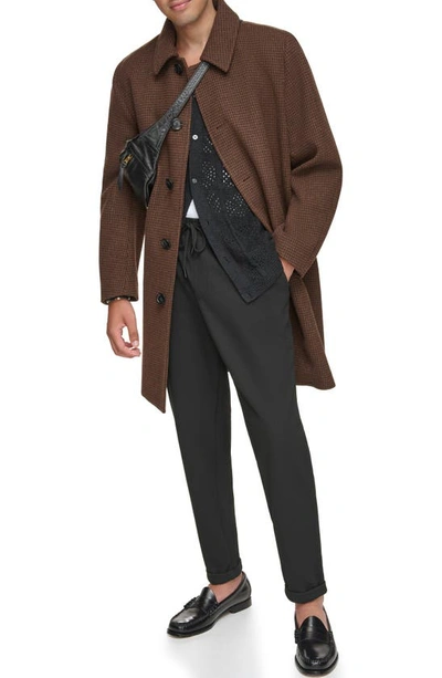 Andrew Marc Rennell Wool Blend Coat In Brown Houndstooth