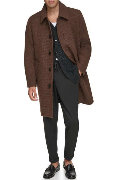 Andrew Marc Rennell Wool Blend Coat In Brown Houndstooth