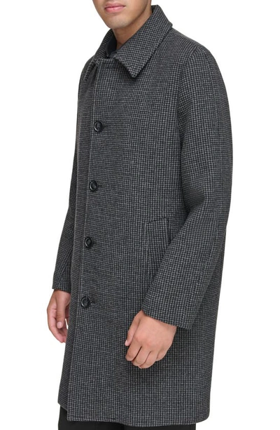 Andrew Marc Rennell Wool Blend Coat In Charcoal Houndstooth