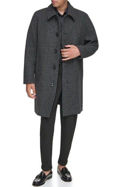 Andrew Marc Rennell Wool Blend Coat In Charcoal Houndstooth