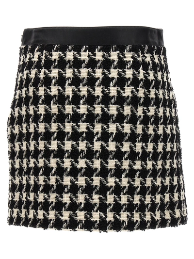 Shop Moschino Houndstooth Skirt Skirts White/black