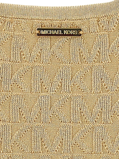 Shop Michael Kors Monogram Dress Dresses Gold