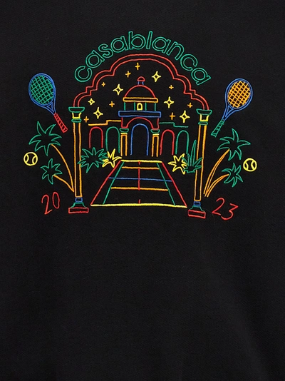 Shop Casablanca Rainbow Crayon Temple Sweatshirt Black