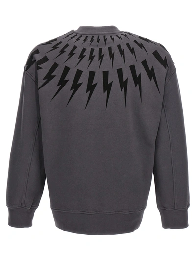 Shop Neil Barrett Thunderbolt Sweatshirt Gray