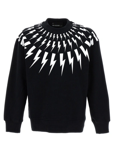 Shop Neil Barrett Thunderbolt Sweatshirt White/black