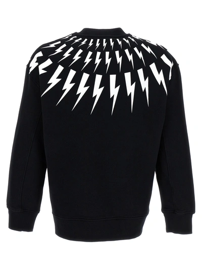 Shop Neil Barrett Thunderbolt Sweatshirt White/black