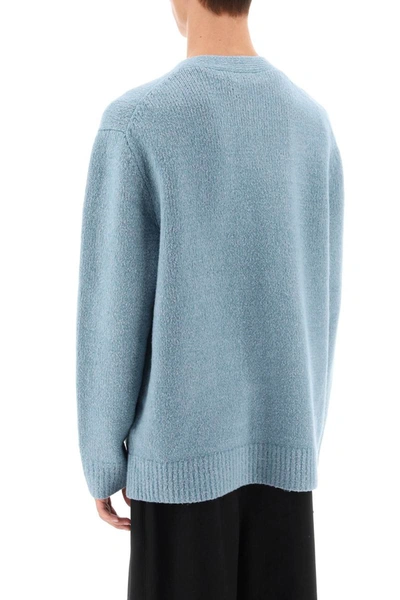 Shop Acne Studios Melange-wool Cardigan In Blue