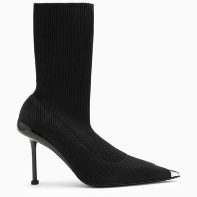Shop Alexander Mcqueen Knitted Boot In Black