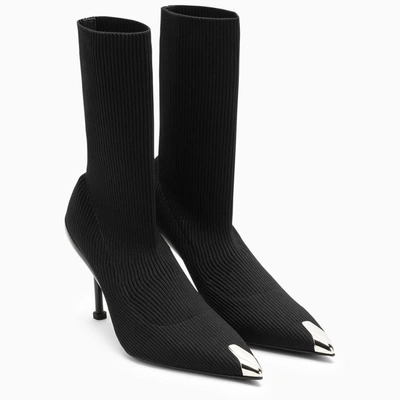Shop Alexander Mcqueen Knitted Boot In Black