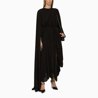 Shop Balenciaga Draped Dress In Black