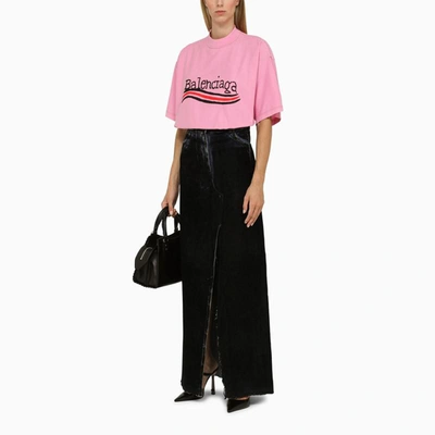 Shop Balenciaga Oversize T-shirt With Logo In Pink