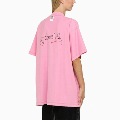 Shop Balenciaga Oversize T-shirt With Logo In Pink
