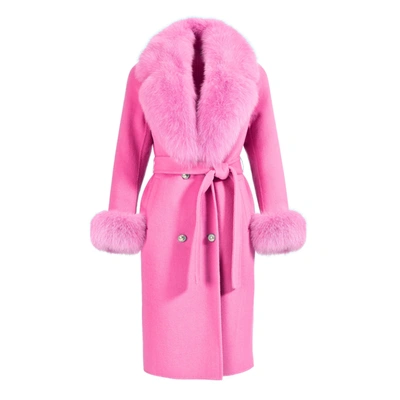 Wanan Touch Coat Chic Fucsia Mixed Cashmere In Pink
