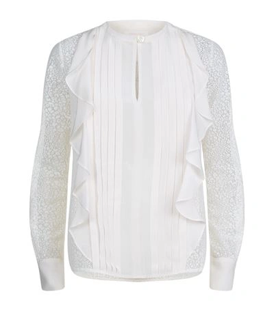 See By Chloé Frilly Pintuck Blouse In Cloud