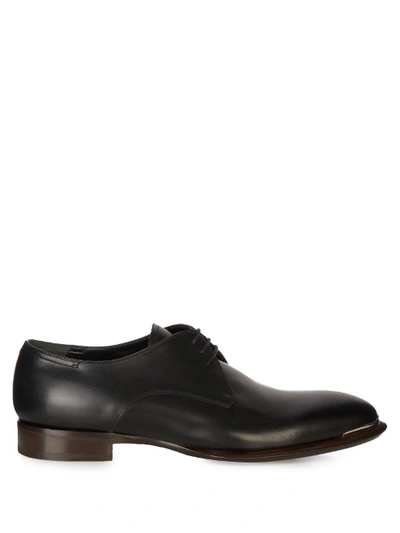 Alexander Mcqueen Lace-up Metal Detail Derby Shoes In Black
