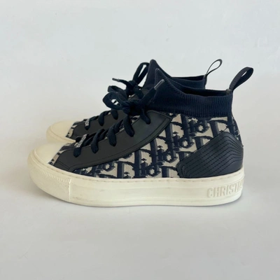 Pre-owned Dior Walk'n' Sneaker In  Oblique Technical Knit, 37.5