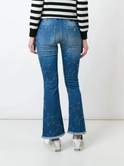 Shop Stella Mccartney '70's Flare' Star Detail Jeans In Blue