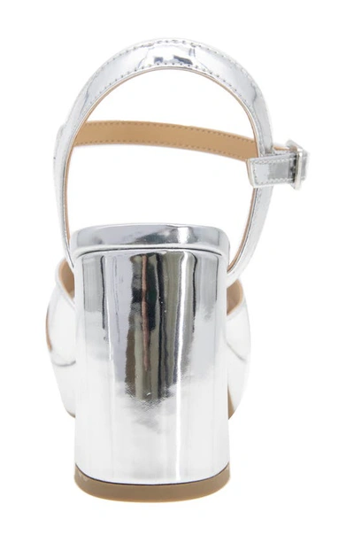 Reaction Kenneth Cole Reeva Block Heel Platform Sandal In Silver Specchio