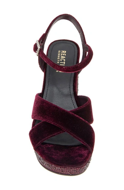 Shop Reaction Kenneth Cole Reeva Block Heel Platform Sandal In Burgundy Velvet