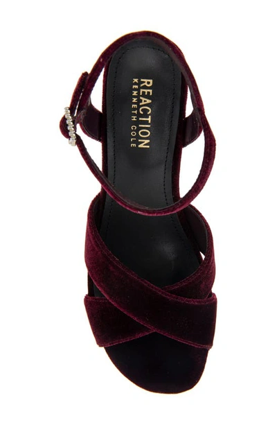 Shop Reaction Kenneth Cole Reeva Block Heel Platform Sandal In Burgundy Velvet