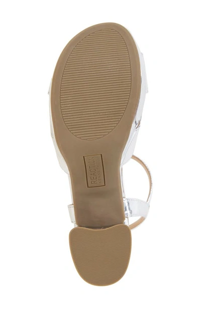 Reaction Kenneth Cole Reeva Block Heel Platform Sandal In Silver Specchio