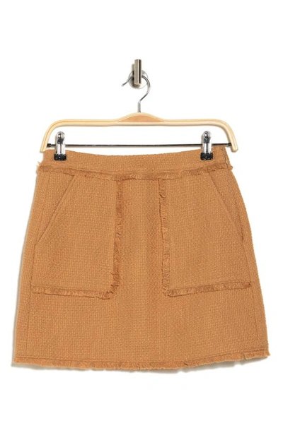 Shop Cinq À Sept Jaycie Cotton Tweed Skirt In Sahara