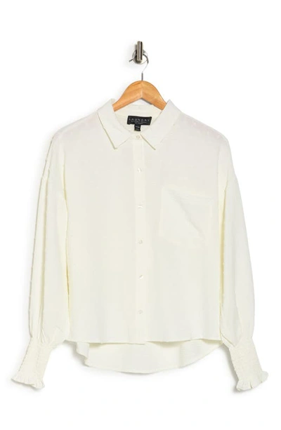 Shop Laundry By Shelli Segal Button-up Shirt In Marshmallow