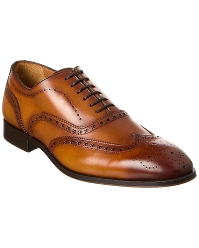 Shop Antonio Maurizi Wingtip Leather Oxford In Brown